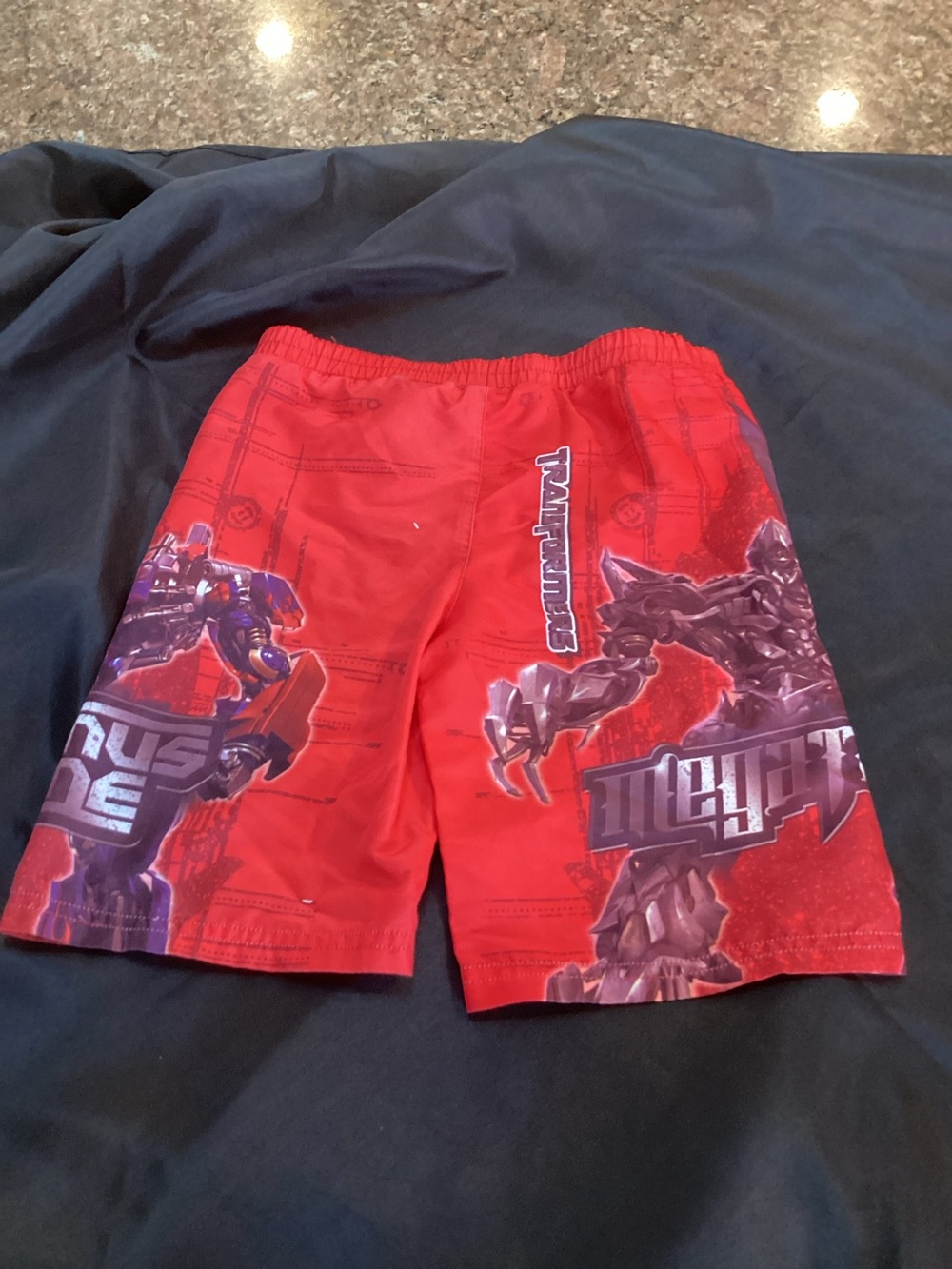 TRANSFORMERS,Boys Red Graphic Swim Shorts, Size 5